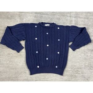 Vintage Bench Sweater‎ Mens Medium Blue Long Sleeve Cotton Taiwan Vintage
